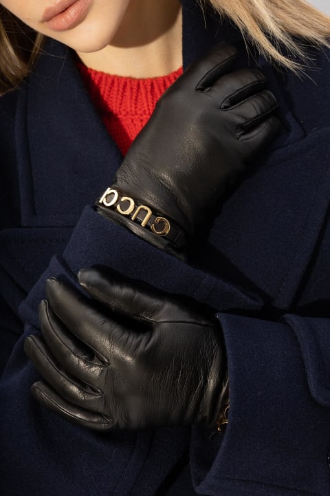 ウィメンズ 手袋 Gucci Leather Gloves