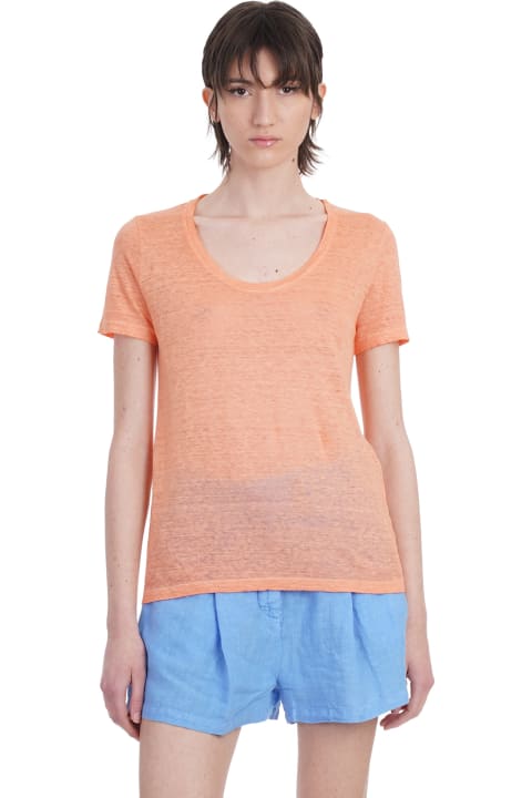 T-shirt In Orange Linen