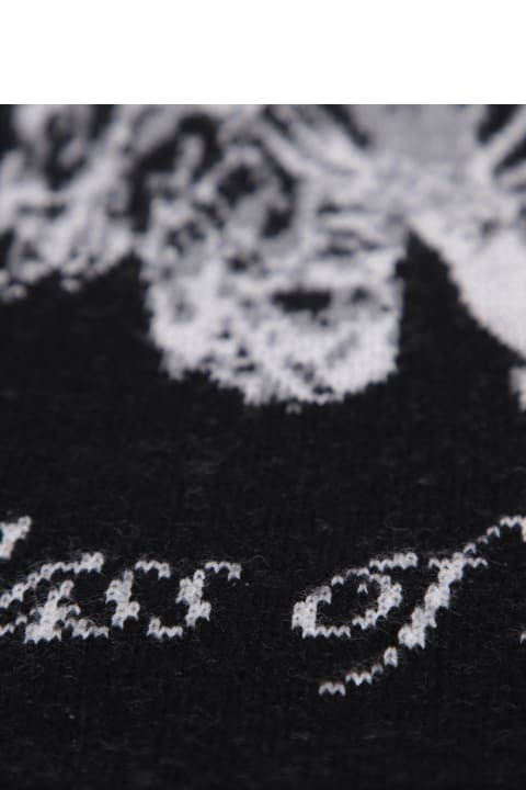 Scarves for Men Off-White Intarsia Knit Scarf