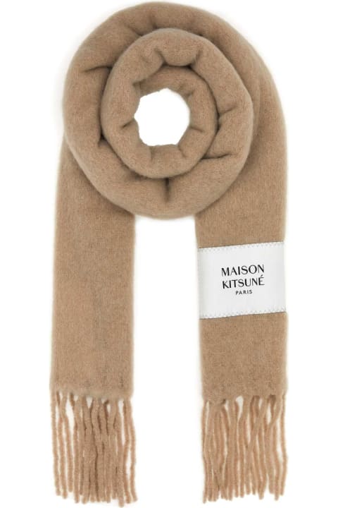 Maison Kitsuné Scarves & Wraps for Women Maison Kitsuné Beige Alpaca Blend Scarf