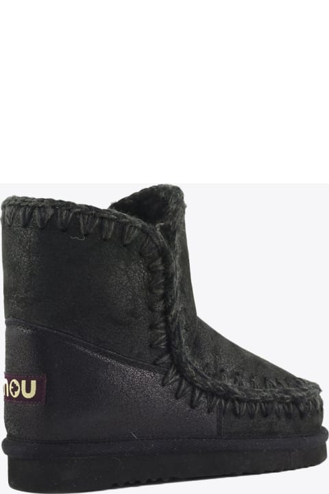 Mou Shoes for Women Mou Eskimo 18 Metallic Black Sheepskin Boots - Eskimo 18