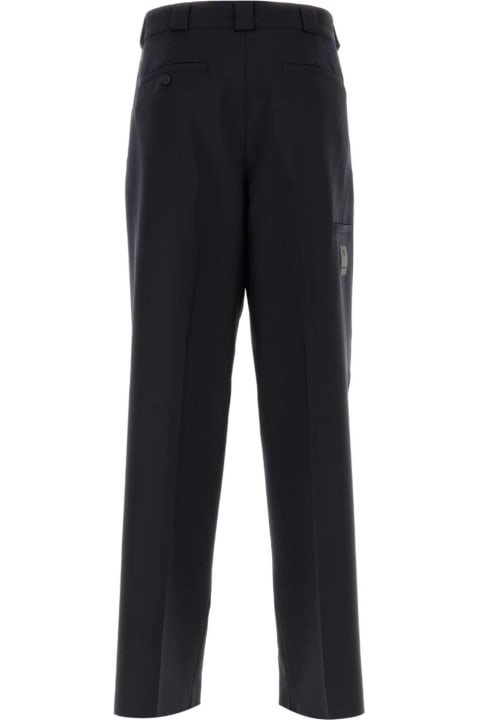 Givenchy Pants for Women Givenchy Midnight Blue Wool Blend Wide-leg Pant