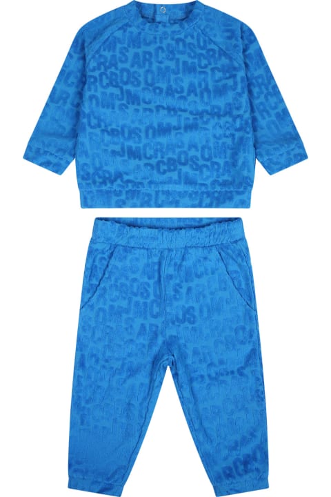 Bottoms for Baby Girls Marc Jacobs Blue Set For Baby Boy With Logo