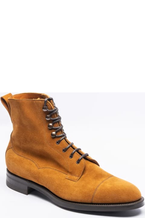 Boots for Men Edward Green Galway Tobacco Suede Dainite Sole