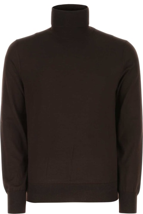 メンズ新着アイテム Dolce & Gabbana Dark Brown Cashmere Blend Sweater