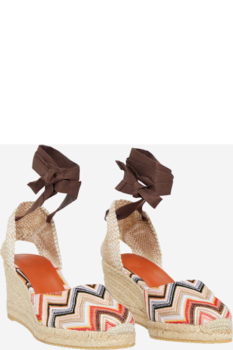 Missoni Shoes for Women Missoni Espadrilles Zig Zag Pattern With High Wedge