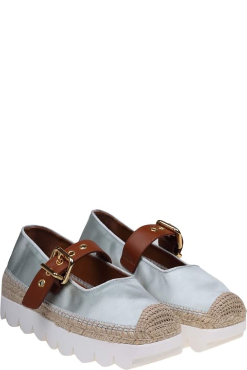 Marni Wedges for Women Marni Mary Jane Sneakers In Light Blue Satin