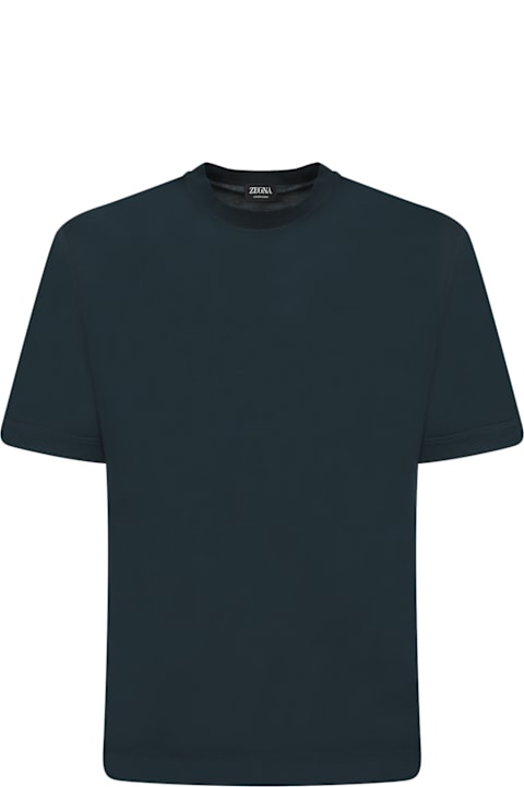 Zegna Topwear for Men Zegna Teal Blue T-shirt