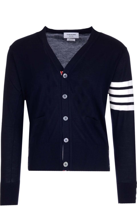 Thom Browne Sweaters for Men Thom Browne Blue '4-bar' Cardigan