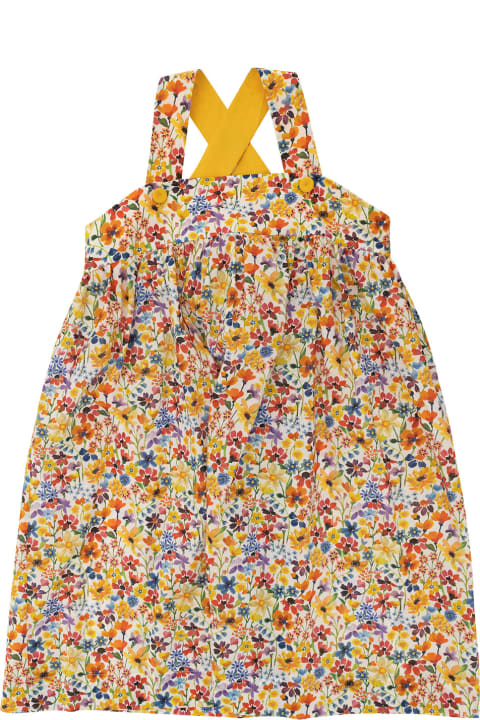 Dresses for Girls Il Gufo Multicolor Dungaree Dress With All-over Flower Print In Cotton Girl