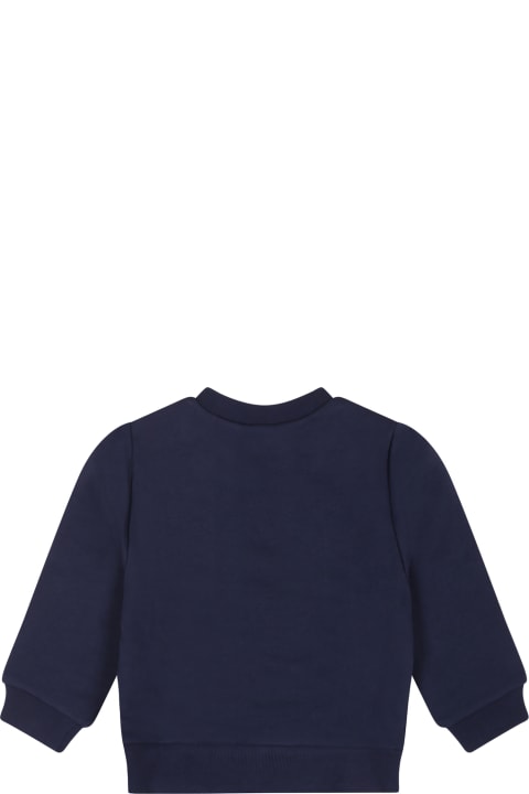 Topwear for Baby Boys Dsquared2 Blue Sweatshirt For Baby Boy With Logo