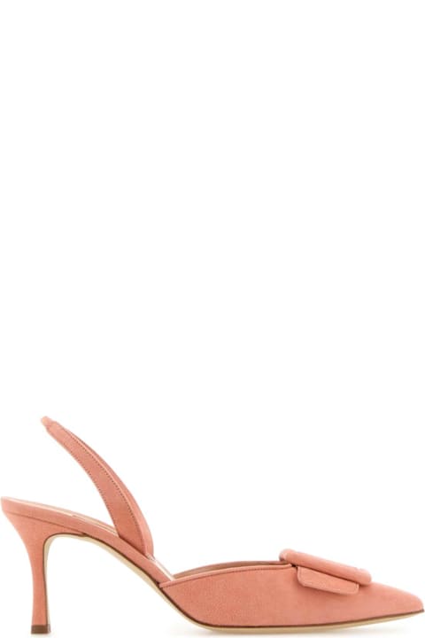 Manolo Blahnik Dark Pink Suede Maysli Pumps