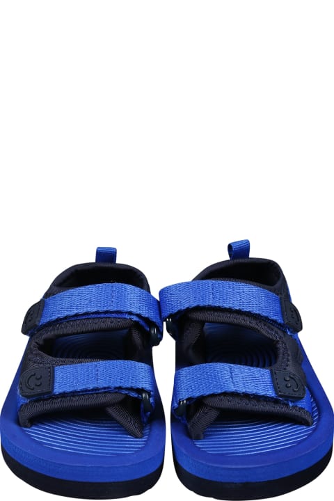 Molo Shoes for Baby Girls Molo Blue Sandals For Baby Boy With Logo