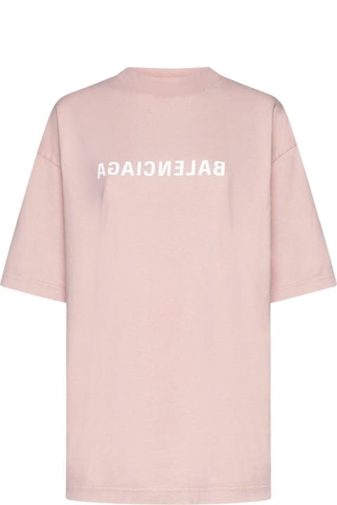 Topwear for Women Balenciaga Logo Printed Oversized T-shirt