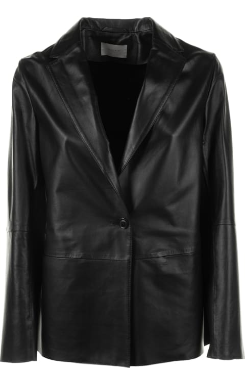 Via Masini 80 Coats & Jackets for Women Via Masini 80 Single-breasted Leather Blazer Jacket