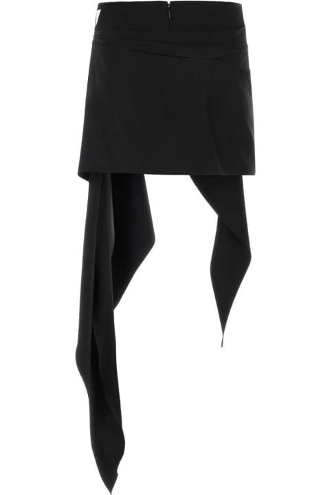 The Attico for Women The Attico Black Wool Blend Riley Mini Skirt