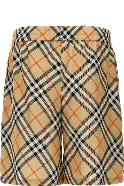 أدوات منزلية Burberry Check Silk Bermuda Shorts