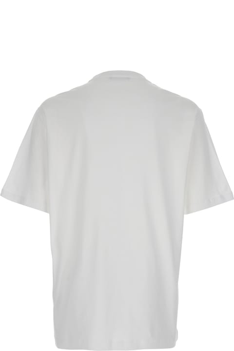 Topwear for Men Versace White T-shirt With Medusa Head Logo Print On The Front In Cotton Man