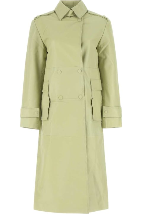 REMAIN Birger Christensen Coats & Jackets for Women REMAIN Birger Christensen Light Green Leather Trench Coat