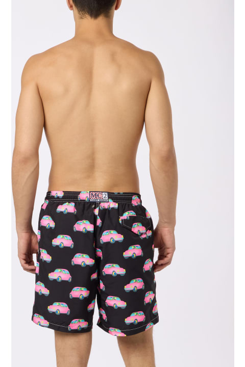 Homeware MC2 Saint Barth Man Light Fabric Swim Shorts With Cars Print | Marco Lodola Special Edition