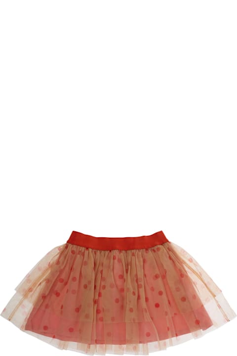 Homeware Mini Rodini Pink Skirt With Layered Tulle And All-over Polka-dot Motif In Tech Fabric Girl