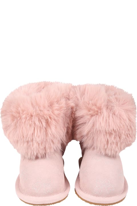 Monnalisa for Kids Monnalisa Pink Boots For Girl With Bows