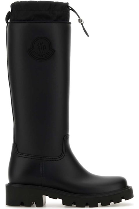 Moncler Boots for Women Moncler Black Rubber Kickstream Boots
