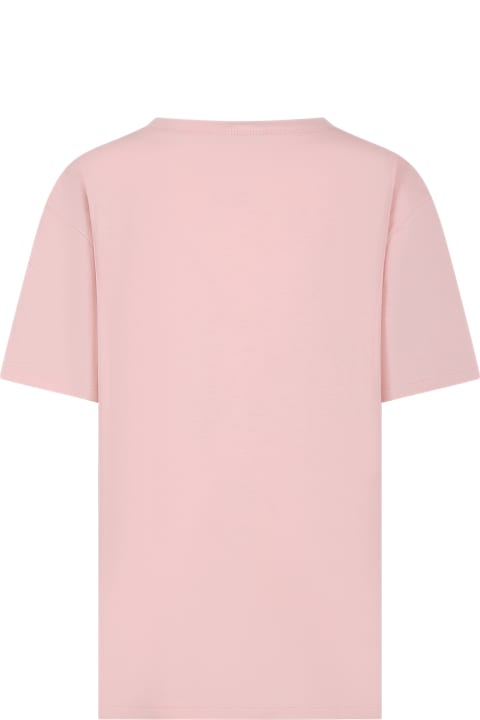 Gucciのボーイズ Gucci Pink T-shirt For Girl With Double G