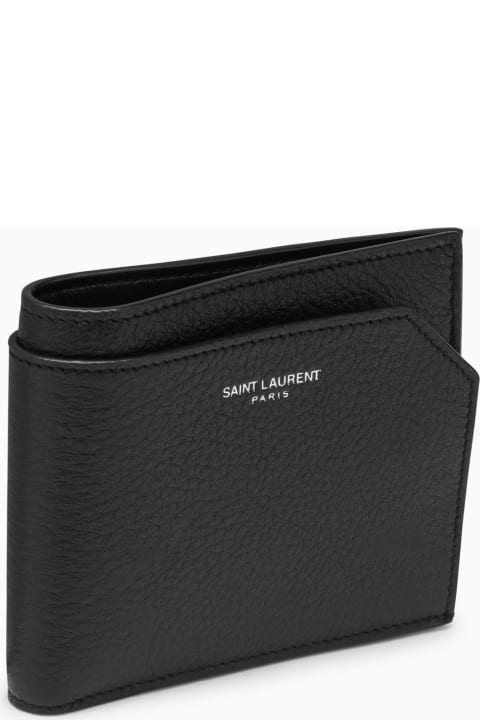 Black Grained Leather East\/west Wallet
