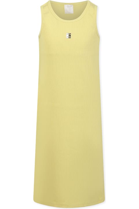 خصم على بنات Givenchy Yellow Dress For Girl With Logo