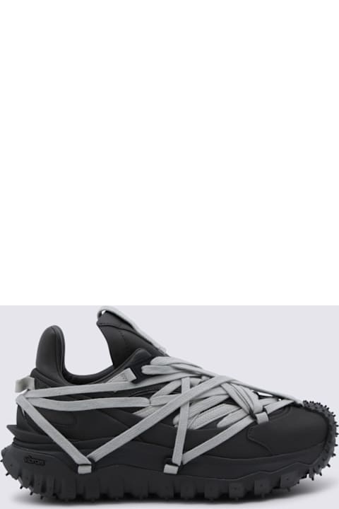 Moncler + Rick Owens Dark Grey Leather Trailgrip Megalace Sneakers