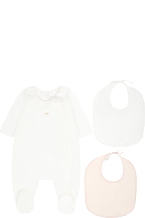 Fashion for Baby Boys Chloé White Set Of Babygrow For Baby Girl