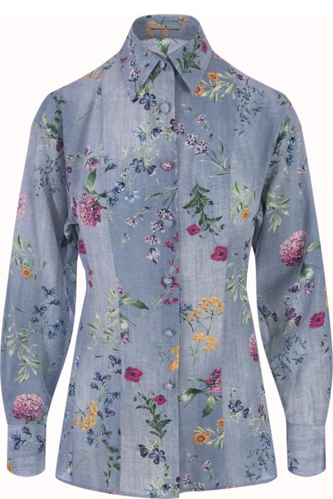 Fashion for Women Ermanno Scervino Silk Shirt With Floral Print