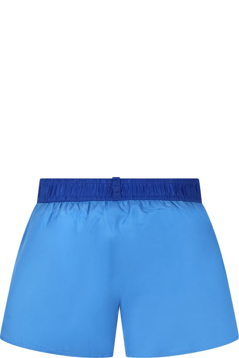 Swimwear for Boys Dsquared2 Lighe Blue Swim Shorts For Boy With Logo