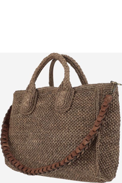 Ibeliv for Women Ibeliv Raffia Bag With Leather Details