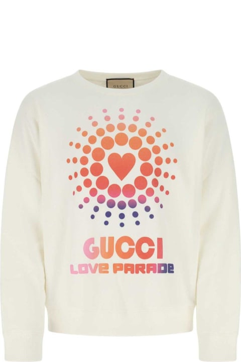 Gucci Men Gucci Logo Printed Long-sleeved Sweatshirt