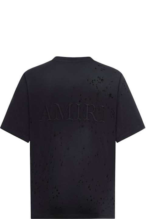 AMIRI ملابس علوية لـ القسم الرجالي AMIRI Ma Shotgun Embroidered T-shirt