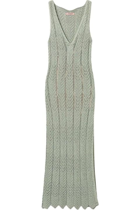 Homeware TwinSet Chevron Knit Maxi Dress TwinSet