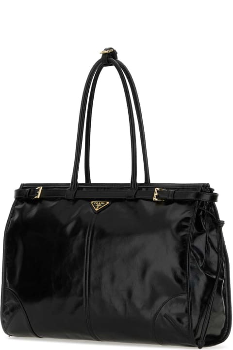 ウィメンズ Pradaのトラベルバッグ Prada Black Leather Shoulder Bag