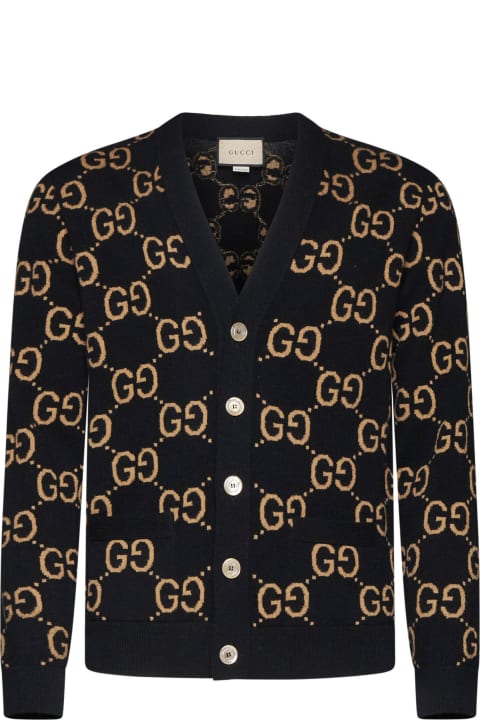 Sweaters for Men Gucci Gg Wool Jacquard Cardigan