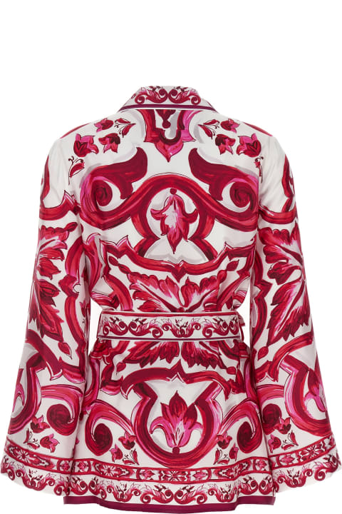 Dolce & Gabbana Topwear for Women Dolce & Gabbana Printed Silk Pajama Shirt