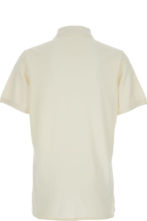 ERL for Kids ERL White Polo With Classic Collar And Logo Lettering On The Front In Cotton Man