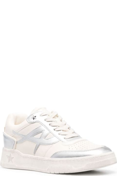 Fashion for Women Ash 'blake' White Low Top Sneakers With Metallic Details In Leather Woman