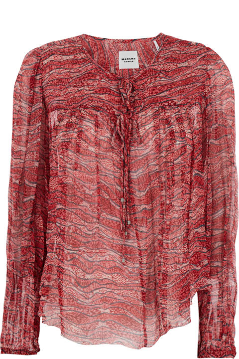 Marant Étoile Topwear for Women Marant Étoile 'advika' Red Semi-transparent Shirt With All-over Print In Viscose Woman