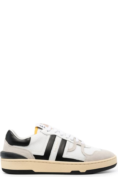 آخر صيحات الموضة من السيدات Lanvin White Leather And Mesh Clay Low Top Sneakers