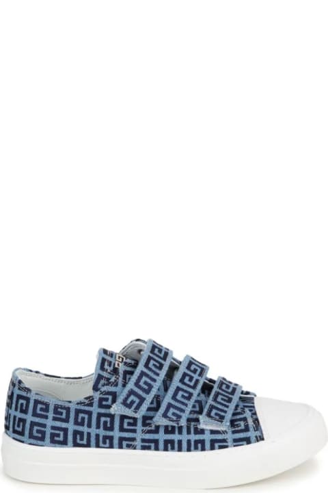 Shoes for Baby Boys Givenchy 4g Blue Denim Sneakers