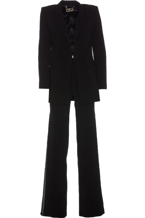 Elisabetta Franchi Pants & Shorts for Women Elisabetta Franchi Logo Plaque Peak Lapels Suit
