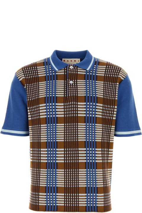 Marni Sweaters for Men Marni Embroidered Cotton Polo Shirt