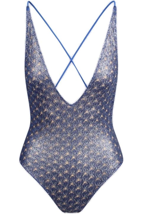 Swimwear for Women Missoni Lamé-effect Plunging V-neck Swimsuit