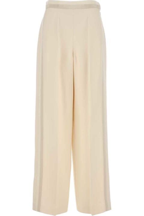 Fendi سراويل طويلة وقصيرة لـ السيدات Fendi Ivory Wool Blend Pant